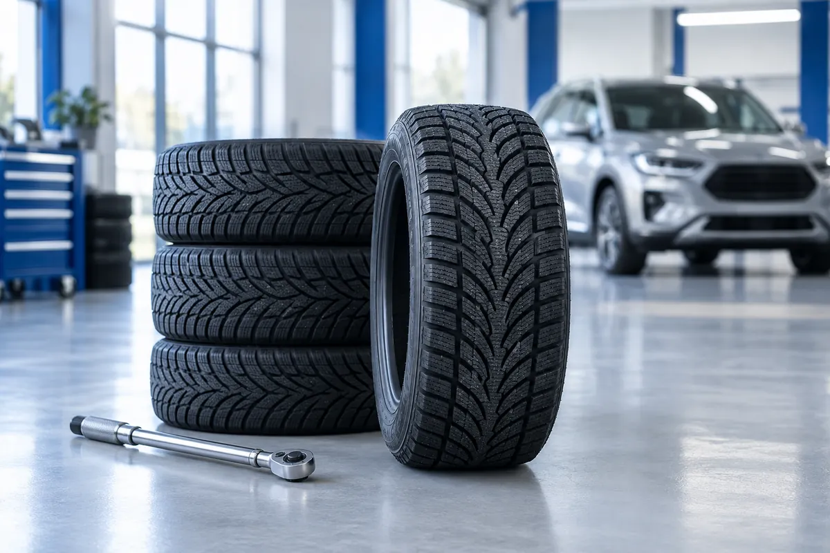 Комплект автомобильных шин и инструмент — предложение Avenu Auto по обслуживанию